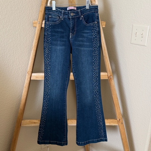 1st Kiss Other - 1st Kiss Girl’s Dark Blue Bootcut Jeans with Rhinestone Accents